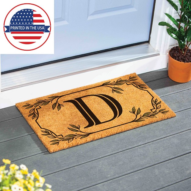 X 16 quot Monogram Coir Mat Letter quot d quot