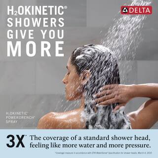 Delta 4-Spray Patterns 1.75 GPM 1.43 in. Wall Mount Handheld Shower Head with H2Okinetic in Matte Black 51140-BL