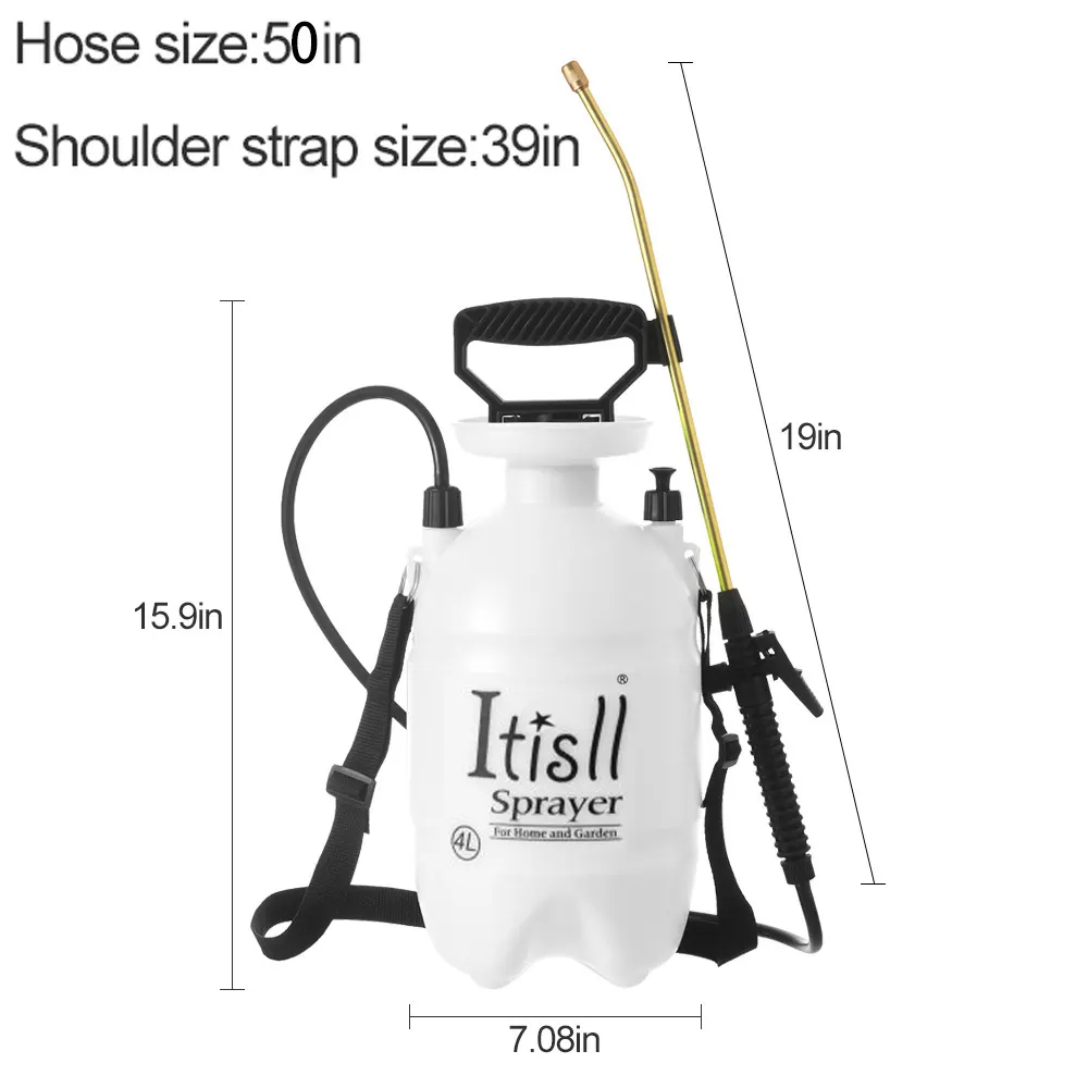 Portable Garden Pump Sprayer with Shoulder Strap 1 Gallon / 4 Liter