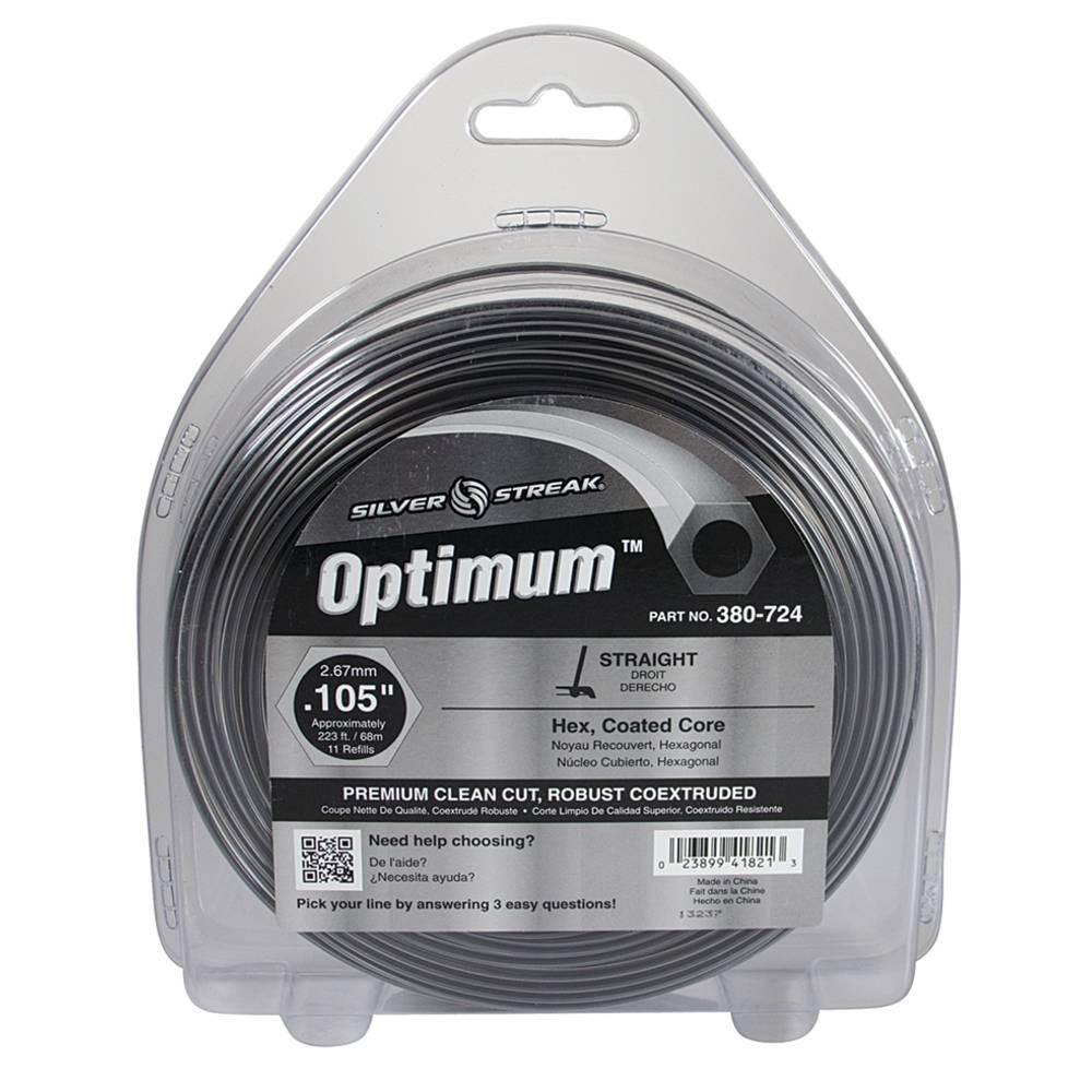 STENS New 380-724 Optimum Trimmer Line for 223 ft. Approximate Length Gray Color 0.105 in. Dia 380-724