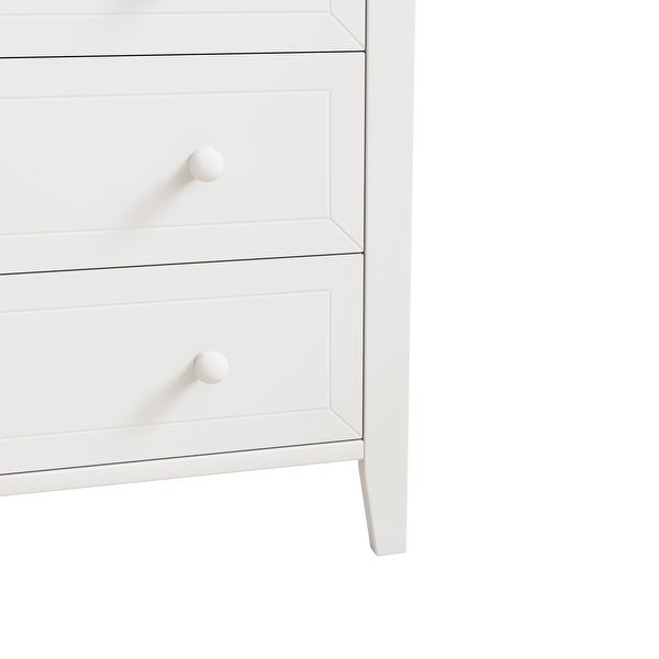 Traditional Concise Style White Solid Wood Four-Drawer