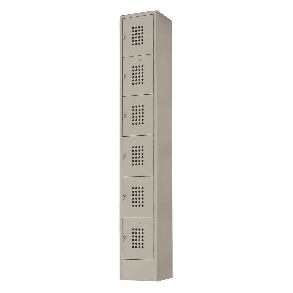 Central Exclusive 6-Tier Perforated Tan Steel Locker - 12