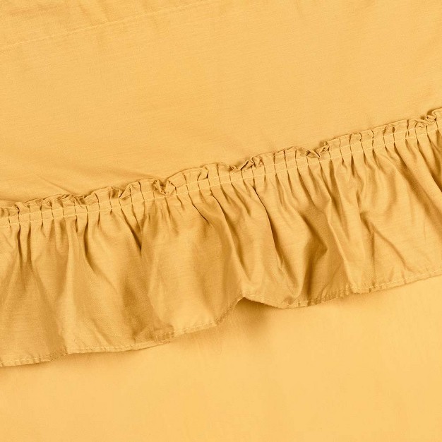 Rod Pocket High Quality Fabric Solid Color Window Ruffled Filler Valance 54 quot x13 quot Yellow