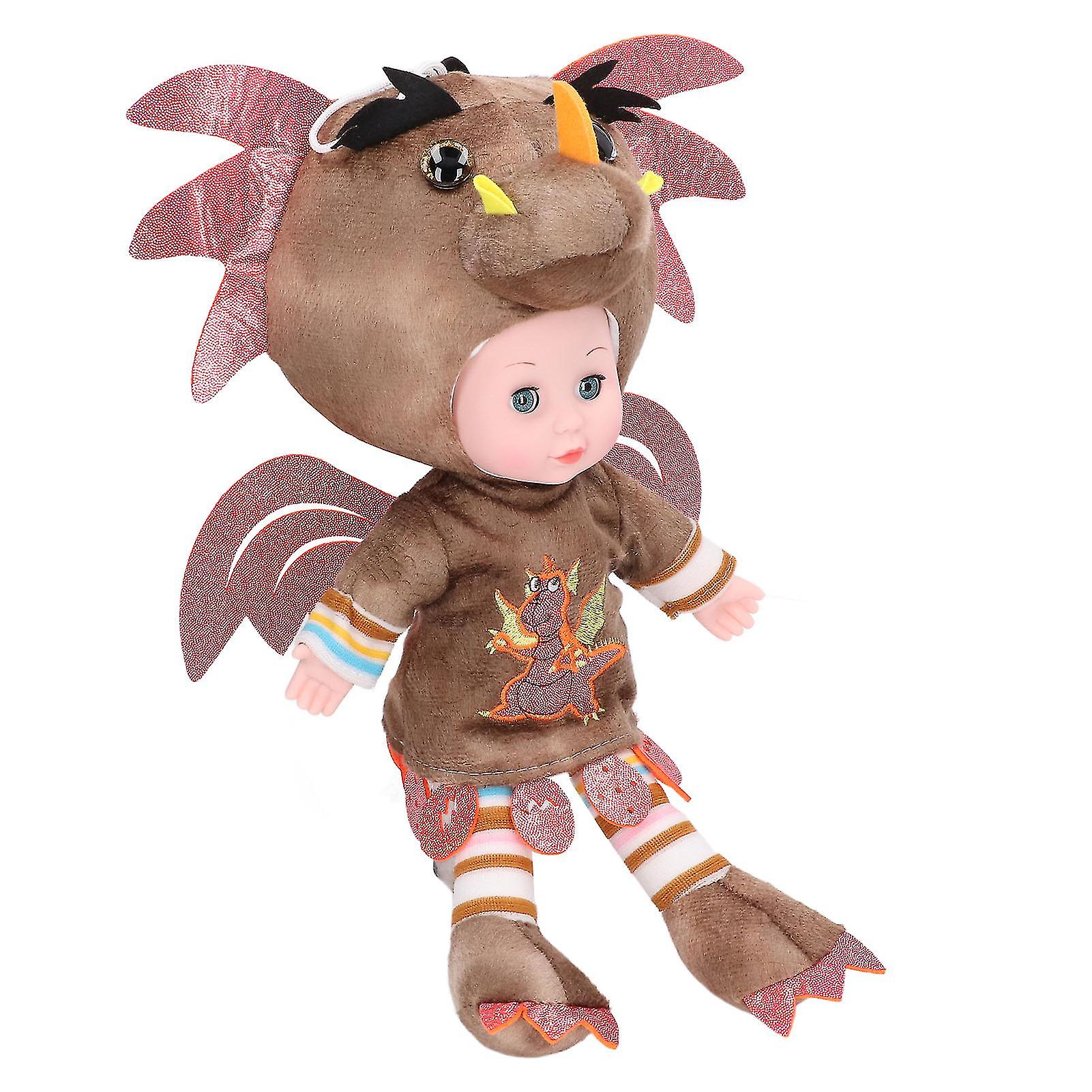 Dinosaur Baby Doll Cute Soft Plush Baby Dinosaur Toy for Girls and Kids 40cm/15.7inCoffee