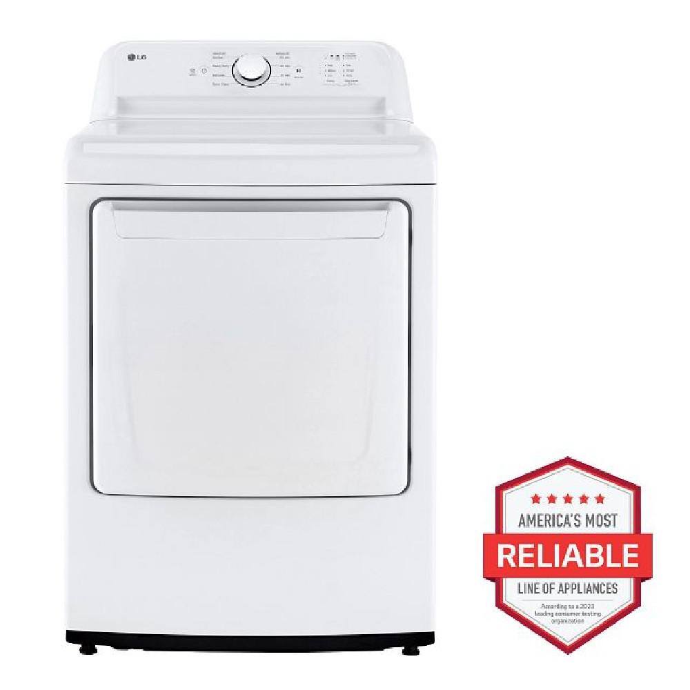 LG 7.3 cu. ft. Ultra Large High Efficiency Gas Dryer in White DLG6101W