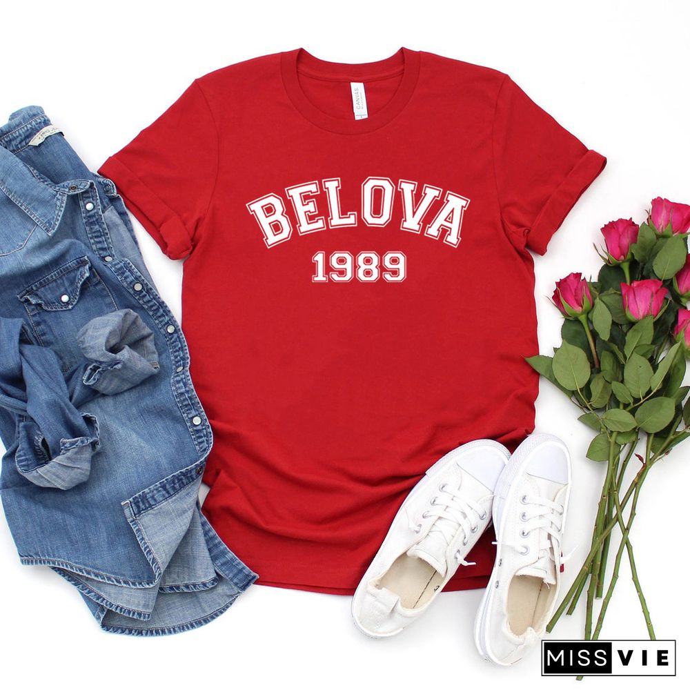 Belova 1989 T Shirt Black Widow Yelena Belova Shirt Natasha Romanoff Superhero Tee Unisex Graphic T Shirts Short Sleeve Tshirts