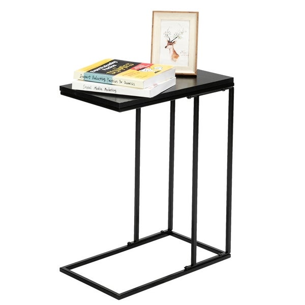 Black Side Table Tray Stand Rack