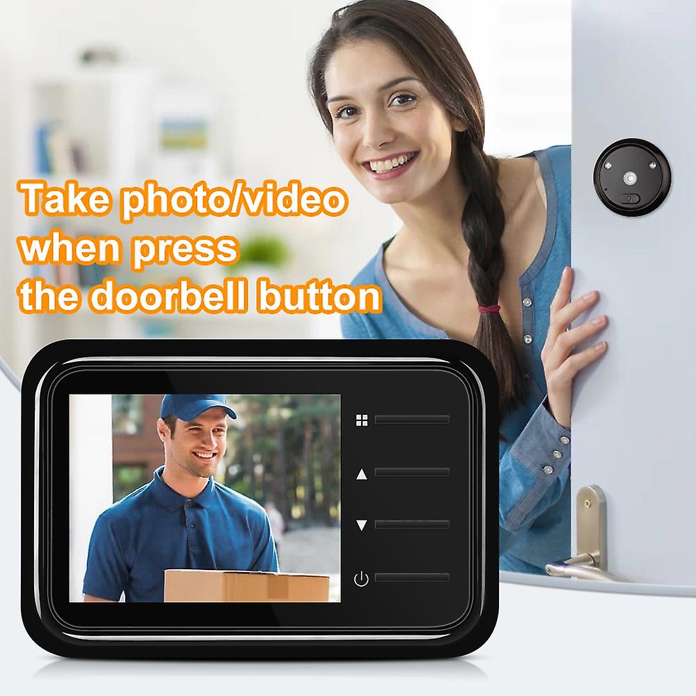 Video Peephole Doorbell Camera 2.4inch Lcd Ir Night Video Eye Door Bell  Visual Doorbell Smart Home Outdoor Camera