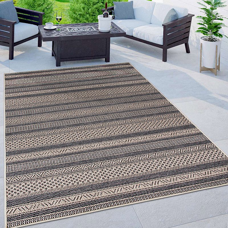 World Rug Gallery Contemporary Geometric Indoor Outdoor Area Rug