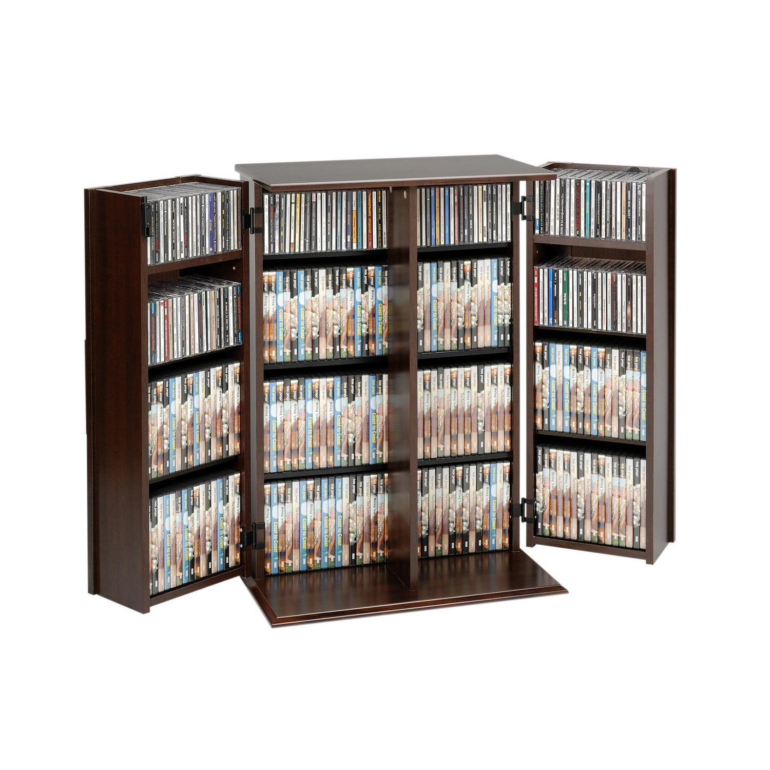 Prepac Locking Media Storage Cabinet with Shaker Doors， Espresso