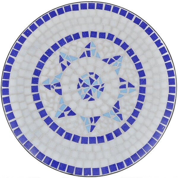 3 Piece Bistro Set Ceramic Tile Blue and White - Overstock - 35105528