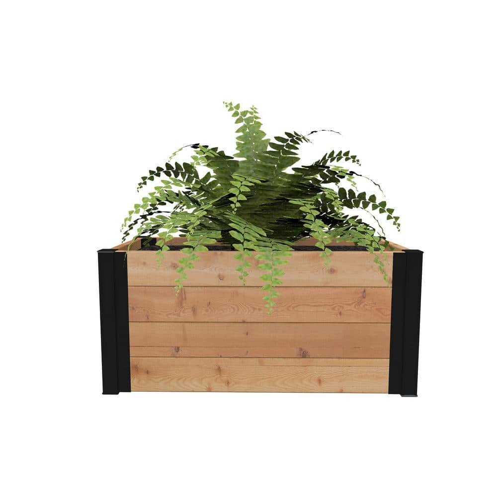 VITA Mezza 24quotL x 12quotW x 11quotH Cedar Planter Golden Brown VT17728 VT17728