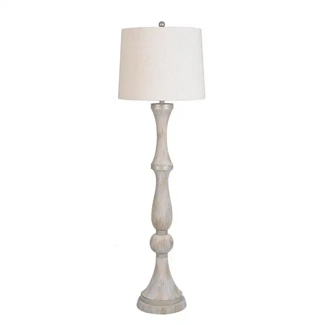 Lamps Per Se 60.5- inch White Washed Wood Floor Lamp