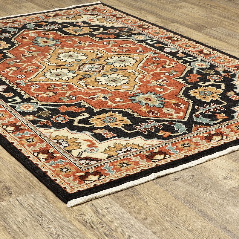 StyleHaven Linwood Floral Medallion Fringed Area Rug