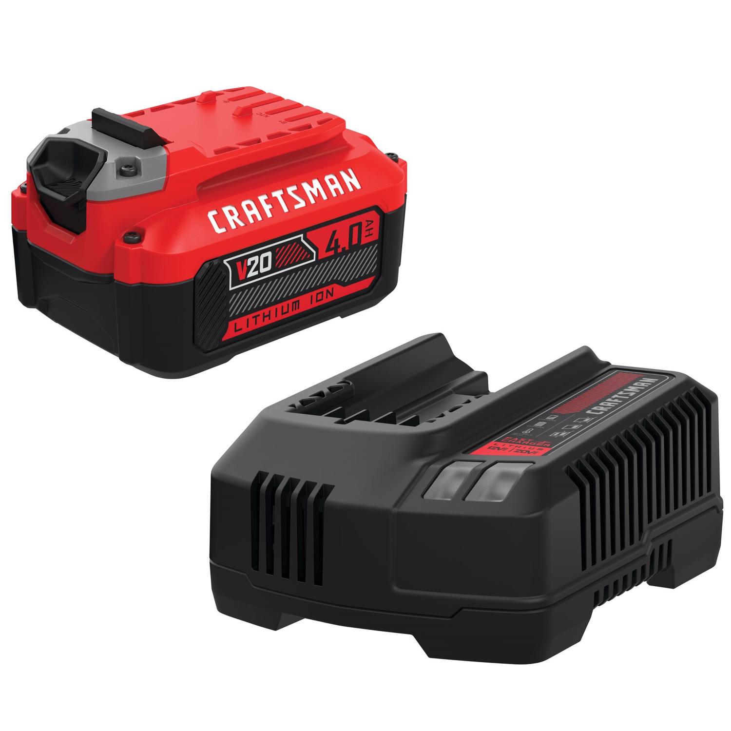 Craftsman 20 V 4 Ah Lithium-Ion Battery and Charger 2 pc