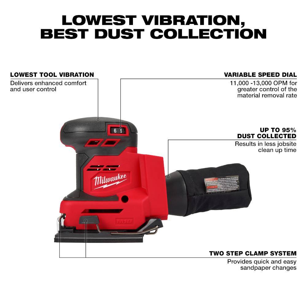 MW M18 18V Lithium-Ion Cordless 14 in. Sheet Sander (Tool-Only) 2649-20