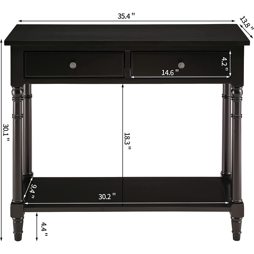 Entryway Table with Storage Drawers Console Table with Shelf