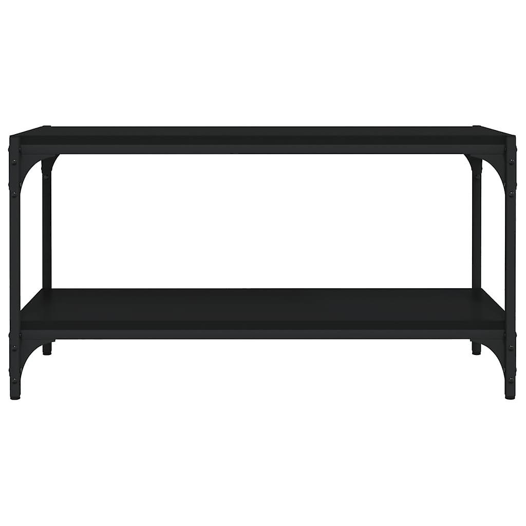 Tv Cabinet Black 80x33x41 Cm Engineered Wood And Steel