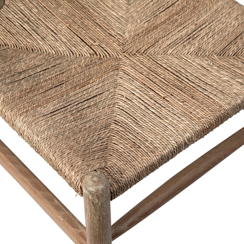 Kairo Oak and Natural Woven Wicker Dining Counter Stool