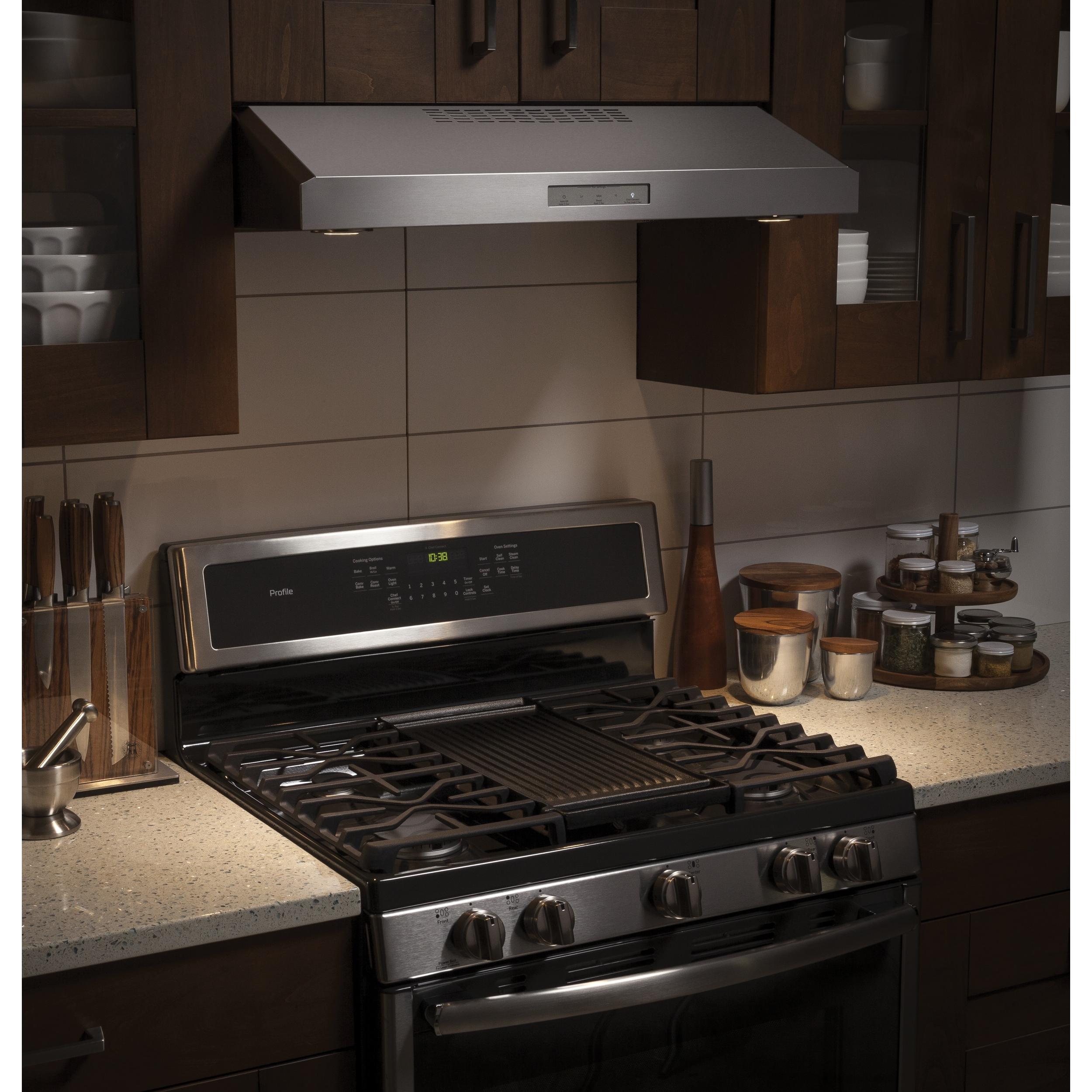 GE Profile 30-Inch Under Cabinet Range Hood with 4 Speeds PVX7300SJSSC