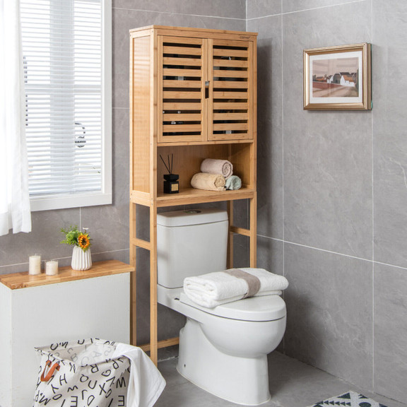 Costway 71824936 Bamboo Over The Toilet Storage Ca...