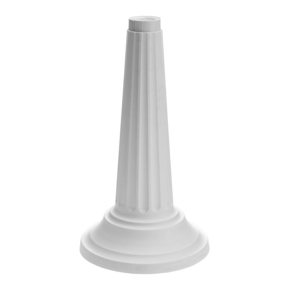 Bloem Grecian 32 in. Casper White Plastic Urn Tall Pedestal Planter GU180-09