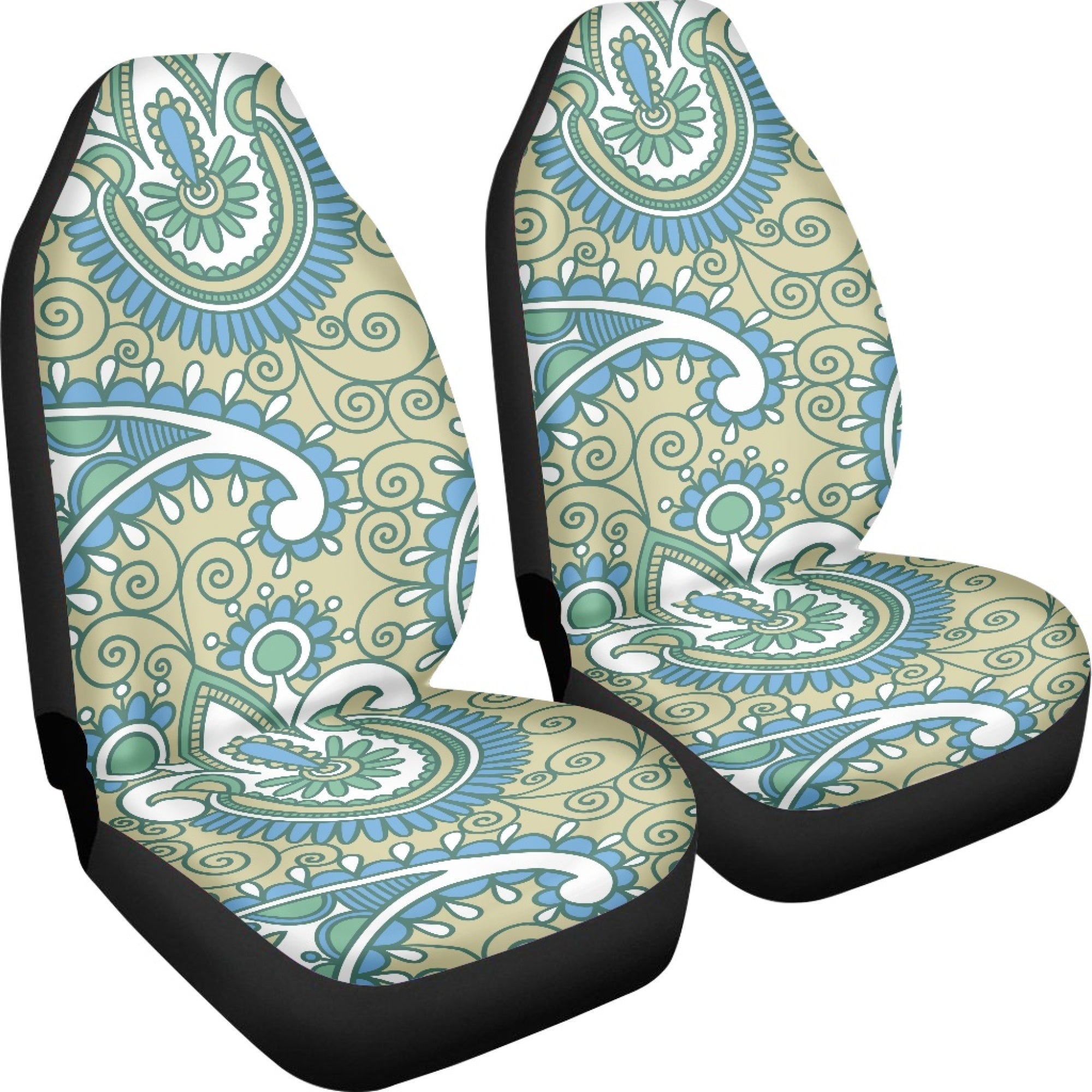 Bivenant Store Paisley Print Car Seat Covers Set Universal Fit Automotive Seat Covers Washable Car Seat Cover for SUV， Sedan and Van