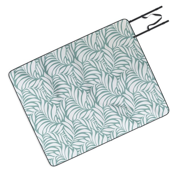 Heather Dutton Flowing Leaves Seafoam Picnic Blanket Deny Designs