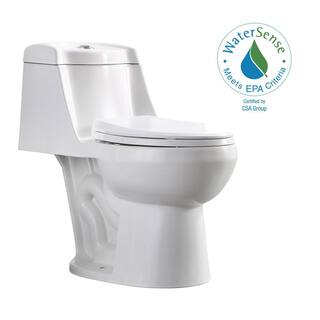 Glacier Bay Fenwick 1-Piece 1.6 GPF1.1 GPF Dual Flush Elongated Toilet in White GBTO104