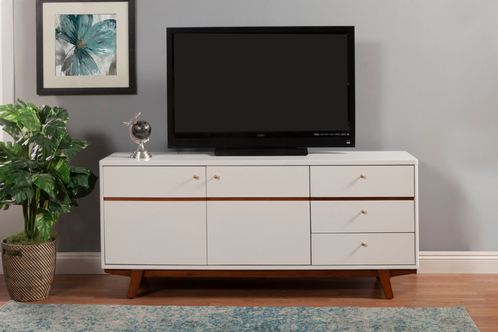 Dakota TV Console   Midcentury   Entertainment Centers And Tv Stands   by Alpine Furniture  Inc  Houzz