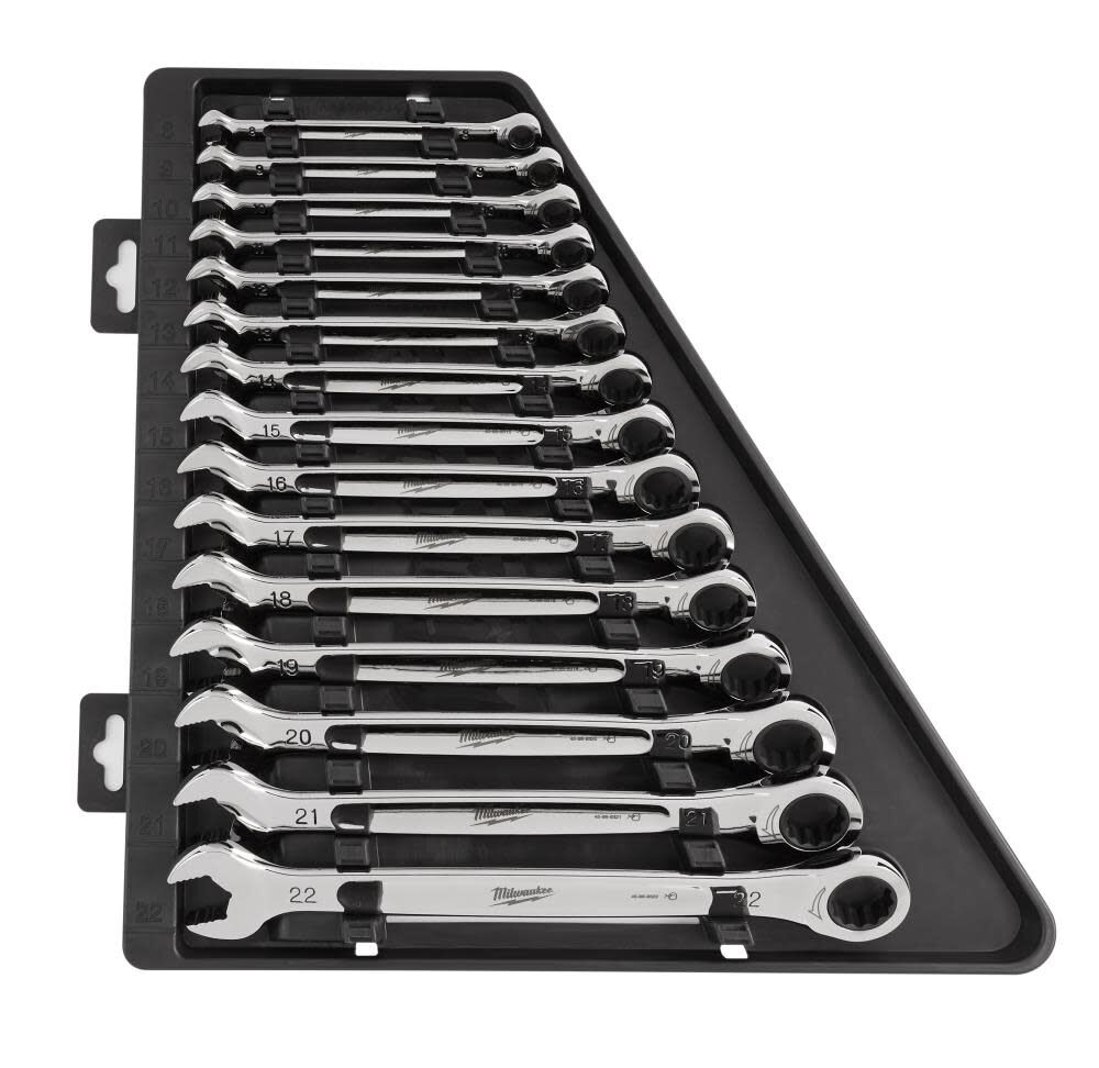 Milwaukee 15pc Ratcheting Combination Wrench Set - Metric 48-22-9516 from Milwaukee