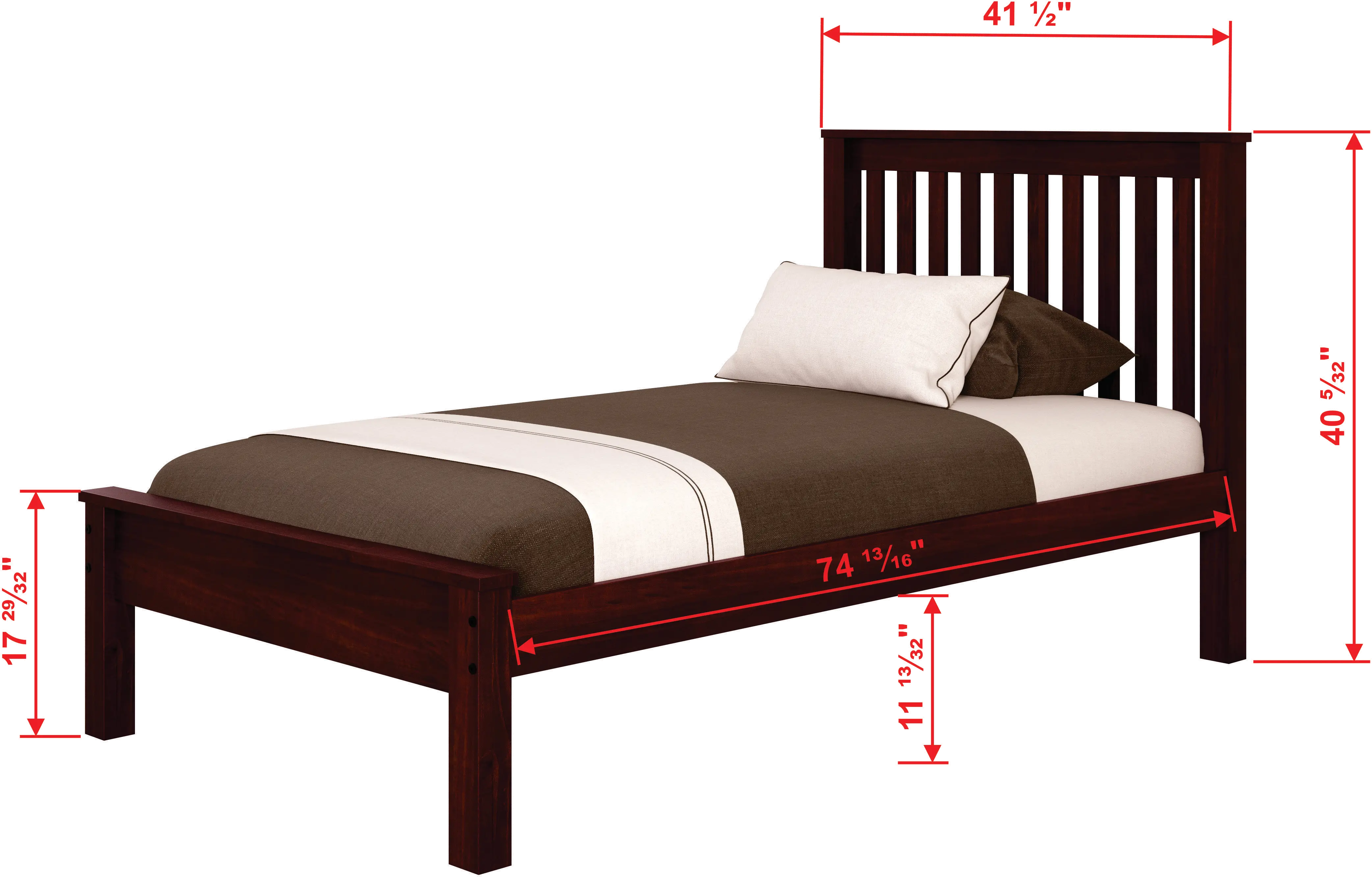 Carson Cappuccino Twin Bed with Dual Underbed Drawers