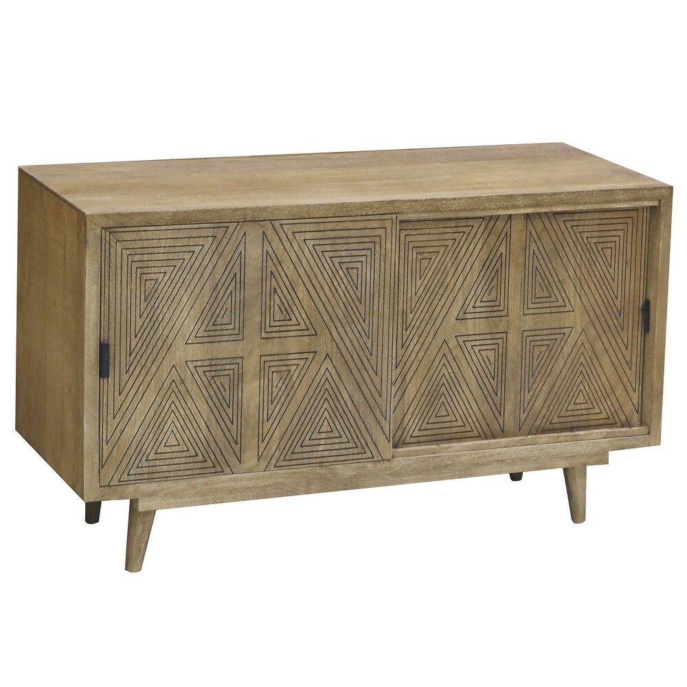Bidi Mid Century Modern Solid Wood 2 shelf Buffet by Furniture of America
