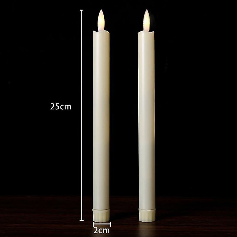 3x 25cm Electric Pillar Candle Yellow Flicker Dinner Table Light Remote Control Timing Atmosphere Lamp For Wedding Party Event