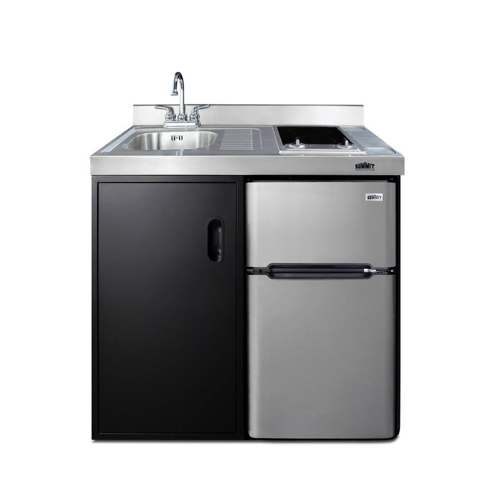 Summit Appliance 39 in. Compact Kitchen in Black C39ELGLASSBK