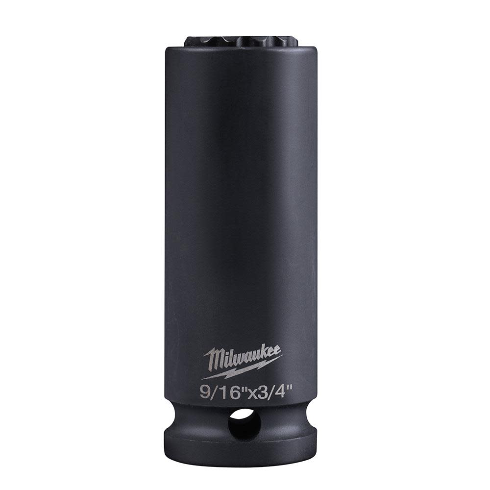 Milwaukee SHOCKWAVE Lineman's 12PT 9/16 in. x 3/4 in. 2-in-1 Socket 49-66-5121 from Milwaukee