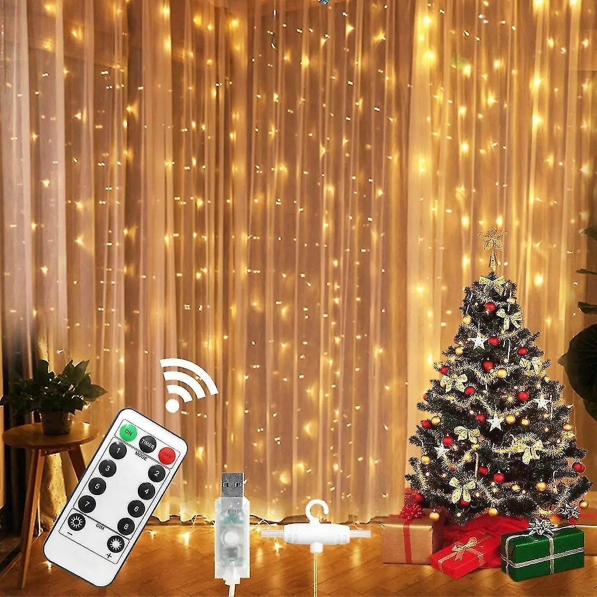 Curtain Lights 300 Led Wedding Party Christmas Usb 3x3m