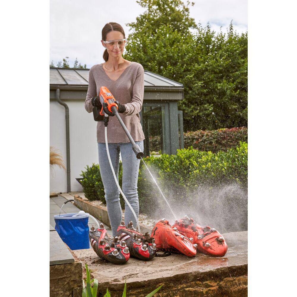 BLACK+DECKER 20V MAX 350 PSI 1.0 GPM Cold Water Electric Pressure Washer with (1) 1.5 Ah Battery  Charger BCPW350C1