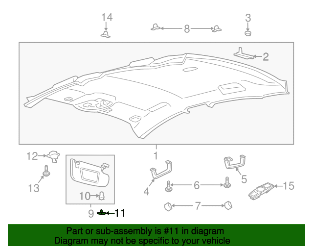 Genuine OE Ford Sun-Visor Cap - DS7Z-4273-AB