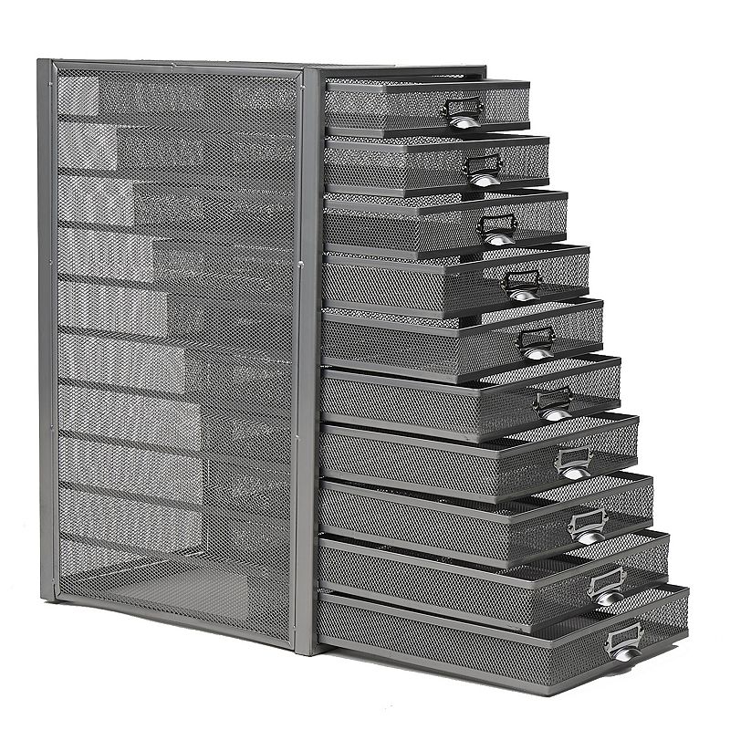 Mind Reader Mesh 10 Drawer Cabinet