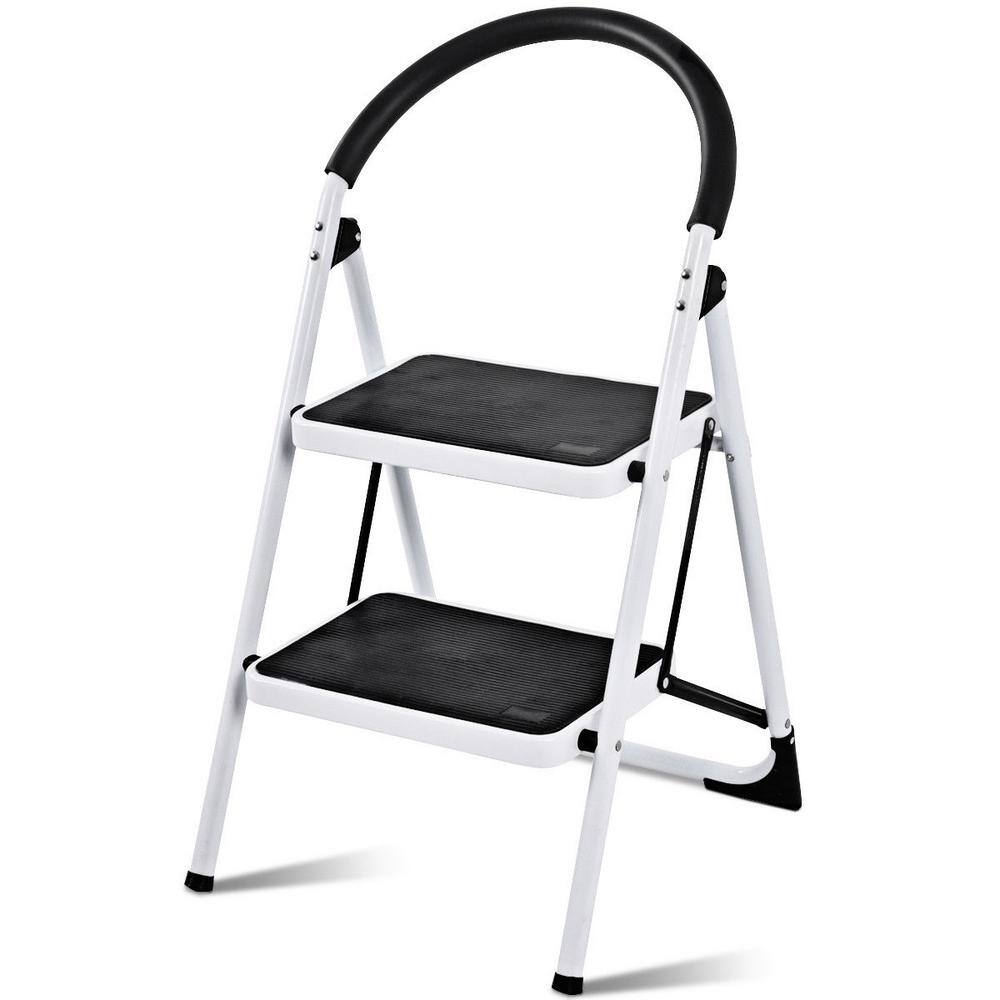 ANGELES HOME 2.75 ft. Metal PE Step Ladder 4 ft. Reach Height 330 lbs. Load Capacity 358CK-TL208