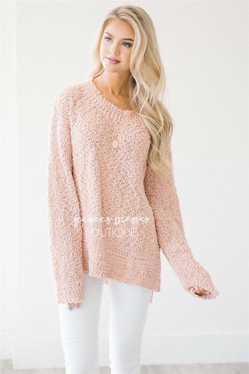 Cozy Fall Popcorn Pullover Round Neck Sweater