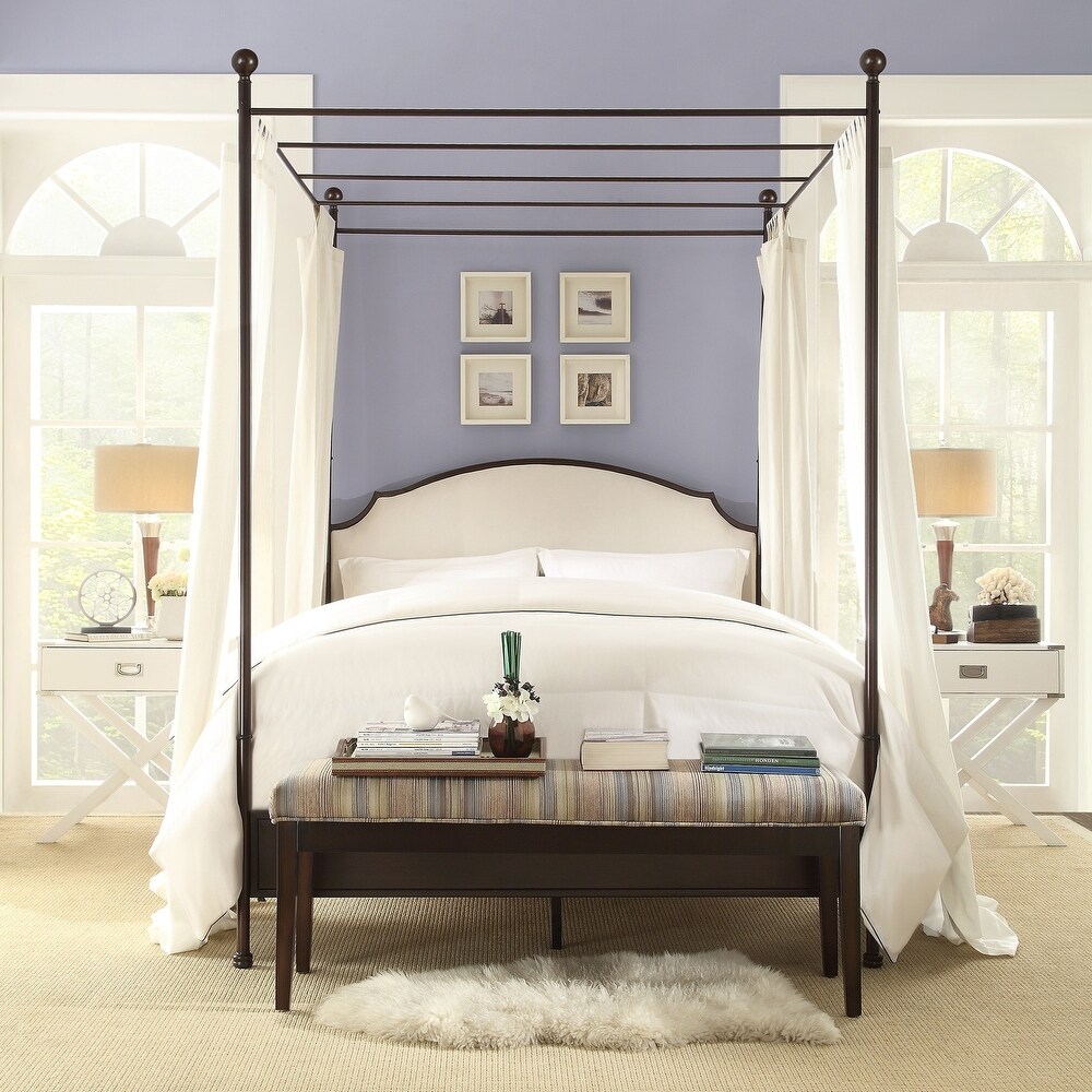 Andover Cream Linen Canopy Poster Bed by iNSPIRE Q Classic