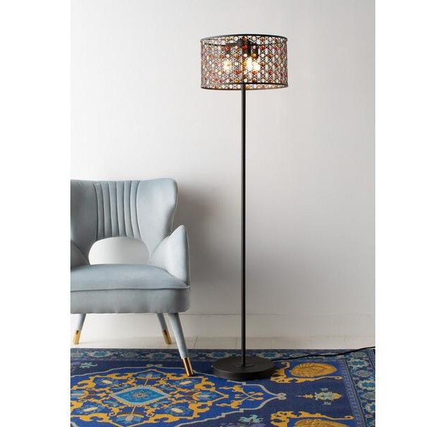 Mosiac Floor Lamp Oil Rubbed Bronze black multi Safavieh