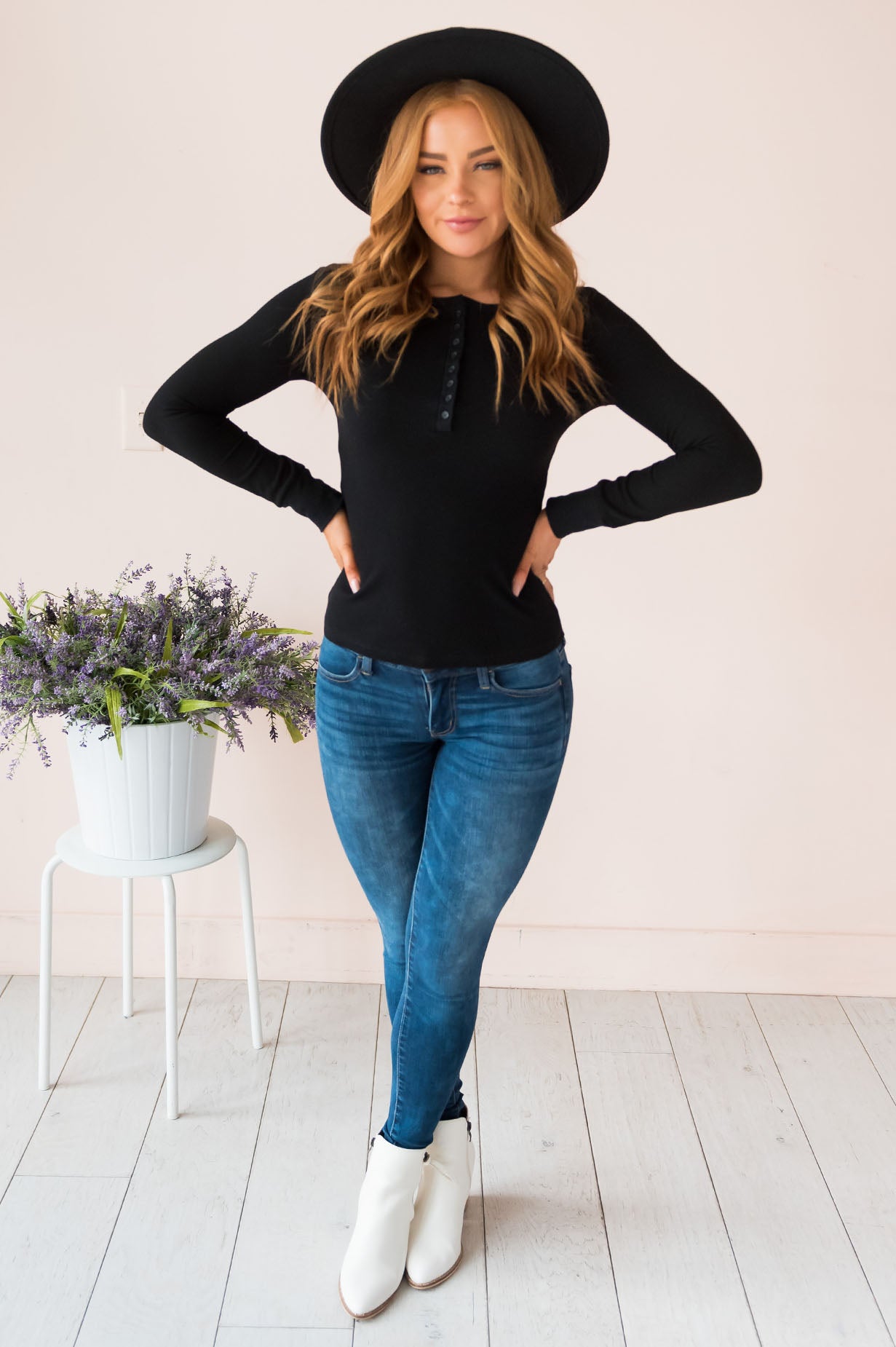 Changing Skies Modest Thermal Henley Top