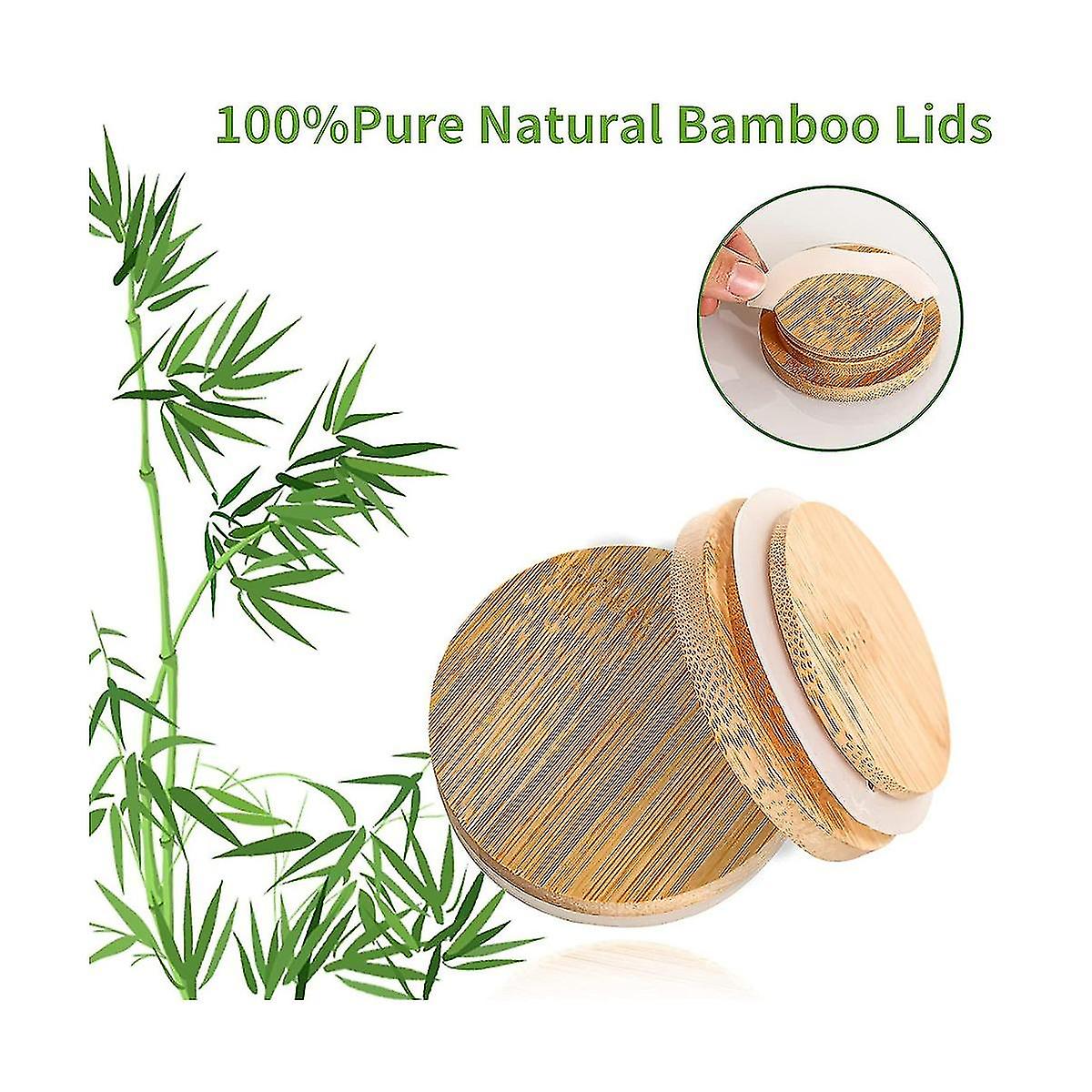 Wooden Jar Lids， 8 Pcs Bamboo Wooden Storage Lids Regular Mouth， Reusable Ball Wooden Lids For Jars