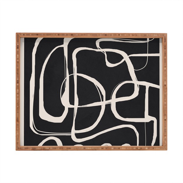 Nadja Modern Minimalist One Line Art Rectangular Tray Deny Designs