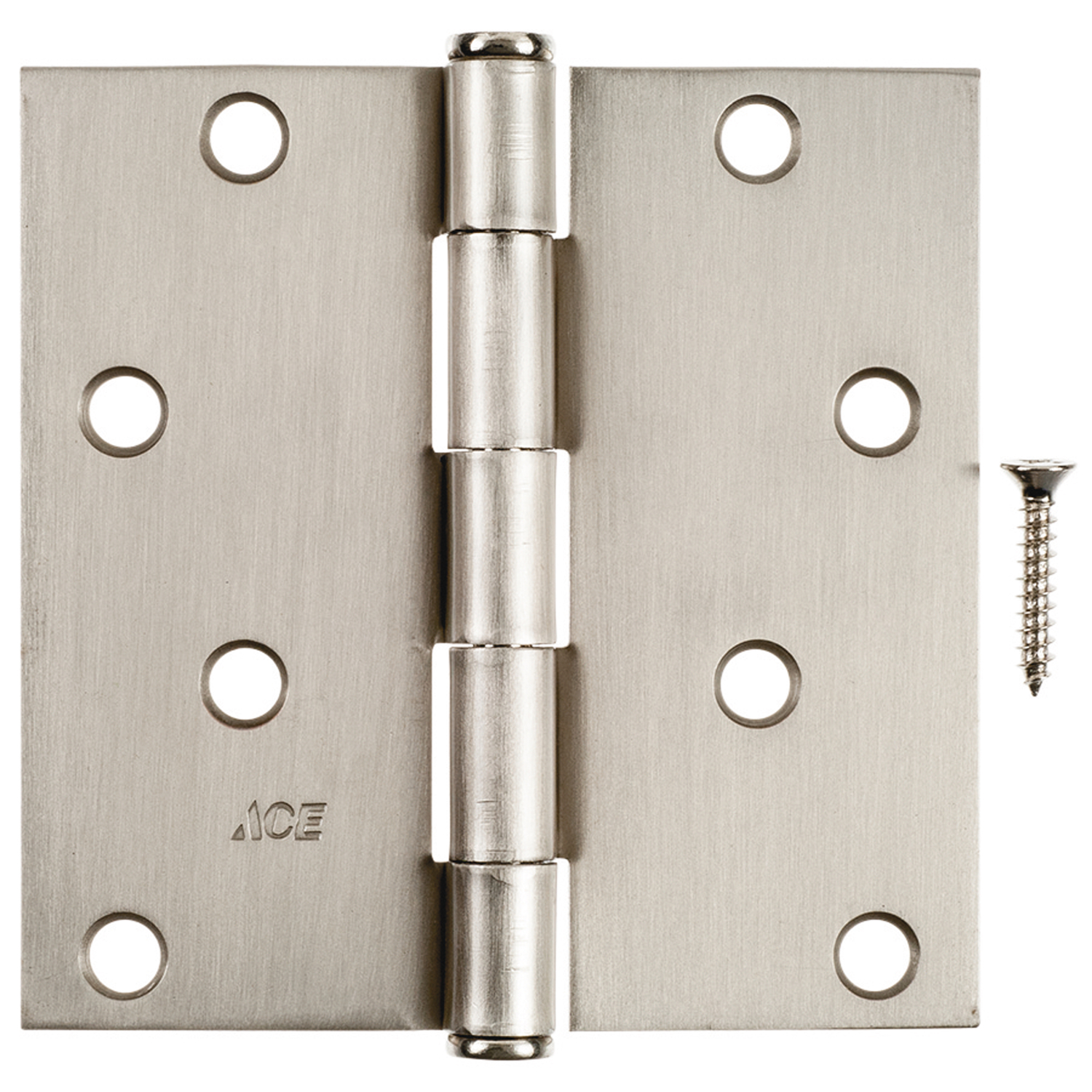 Ace 4 in. L Satin Nickel Residential Door Hinge 3 pk