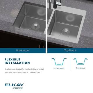 Elkay Crosstown 15 in. Drop inUndermount Single Bowl Stainless Steel 20 Gauge Bar Sink HDSB151572F