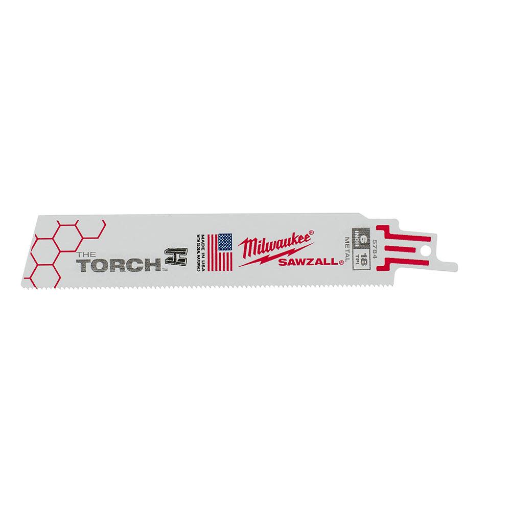 Milwaukee 6 in. 18 TPI THE TORCH SAWZALL Blade 5PK 48-00-5784 from Milwaukee